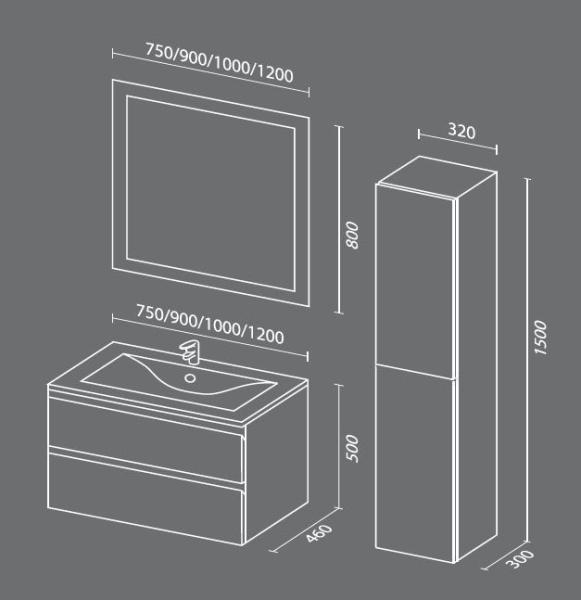 Пенал SANVIT Авеню 32 подвесная Белый