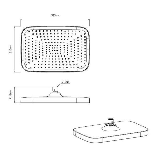 Верхний душ Vincea  с держателем VSHD-41CMB, черный