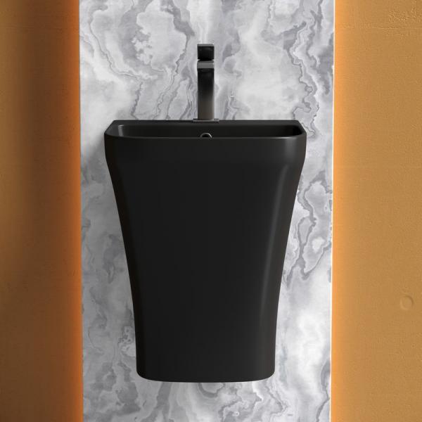 Раковина моноблок Ceramicanova DION CN6067MB черная матовая подвесная