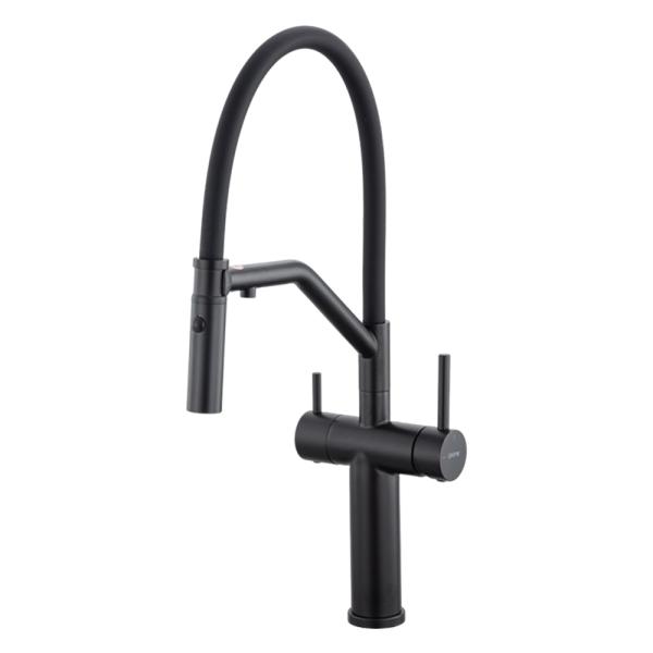 Смеситель GAPPO G4399-86 для кухни с гибким изливом и подключением фильтра, черный