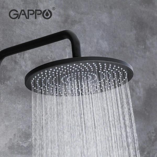 Тропический душ Gappo G006-25 черный 254mm