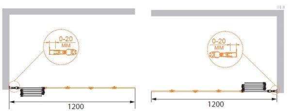 Шторка на ванну Cezares PRATICO-V-5-120/140-C-Cr