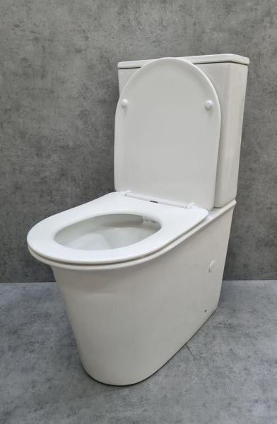 Унитаз Ceramalux 1223A напольный безбодковый с бачком ( GEBERIT ) сиденье микролифт, белый