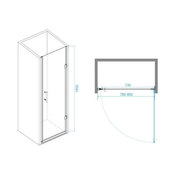 Душевая дверь RGW PA-06B Passage Easy Clean 80 см Черный профиль