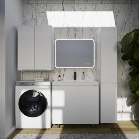 Тумба напольная Style Line Марелла 80 (2 ящ.) Люкс антискрейтч белый матовый, PLUS