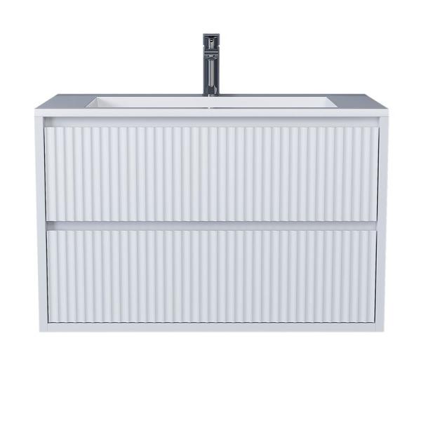 Тумба под раковину для ванной Uperwood Next Premium подвесная, 100 см, белая, 2 ящика