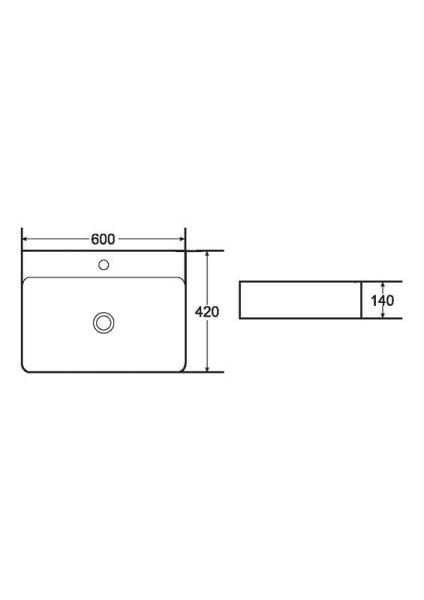 Керамическая раковина Boheme Vallessi 875 прямоугольная черная 60х42