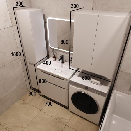 Тумба напольная Style Line Марелла 70 (2 ящ.) Люкс антискрейтч белый матовый, PLUS