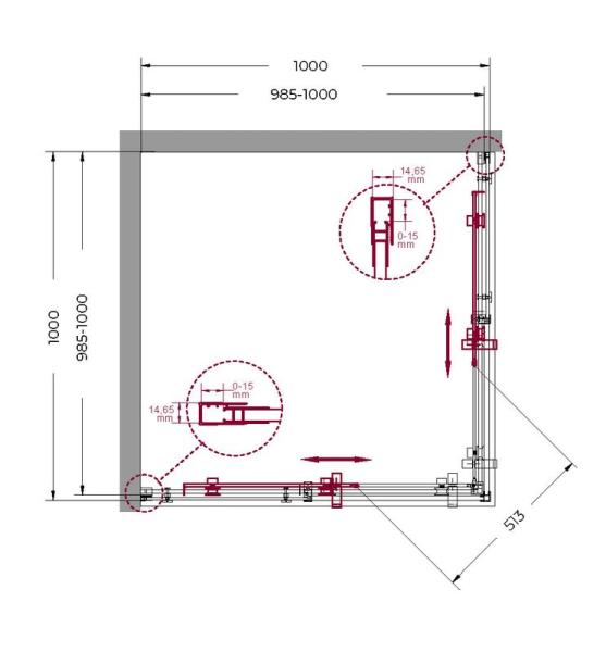 Душевой уголок BelBagno MARINO 100x100 прозрачное стекло 8 мм профиль хром MARINO-A-2-100-C-CR