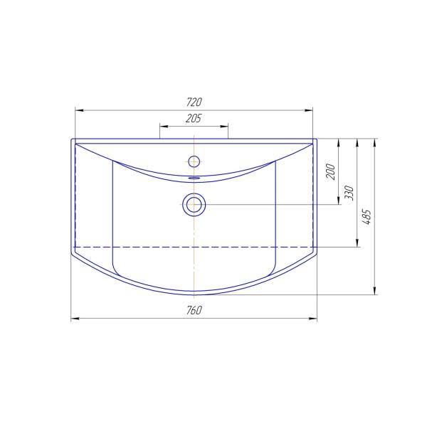 Раковина Kirovit Стиль 75 керамическая
