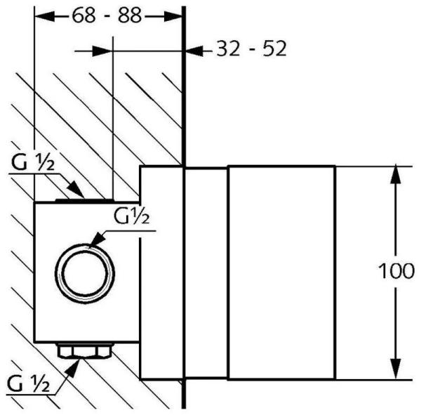 KLUDI 38826N Встраиваемая часть меситель для душа