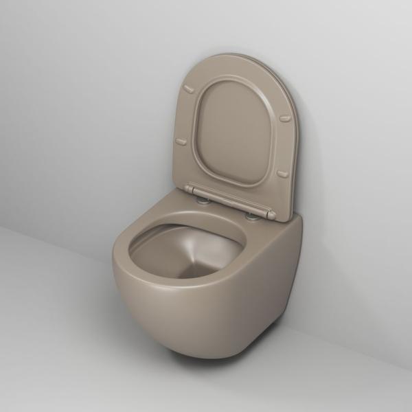 Унитаз Grossman GR-4455BRLMS Color (485*365*360) СВЕТЛО-КОРИЧНЕВЫЙ МАТОВЫЙ подвесной Безободковый