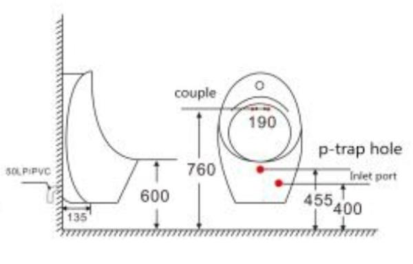 Писсуар настенный SantiLine SL-6001 с функцией электронного смыва