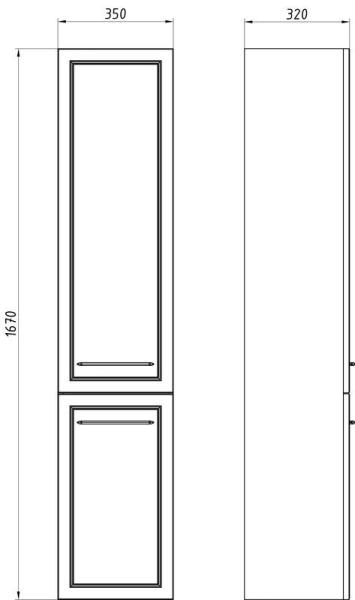 Пенал ASB-Mebel Белмонти 35 Ясень браш софт синий подвесной
