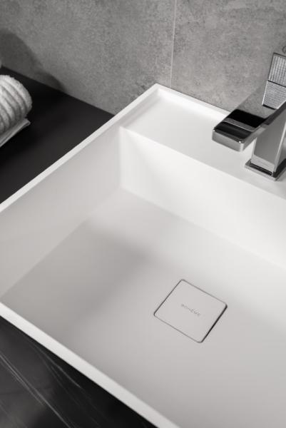 Раковина напольная Boheme Cube Corian 480*480*850 Nero Marquina 802-NM