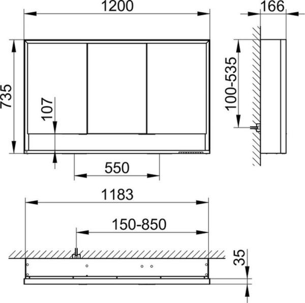Зеркальный шкаф Keuco Royal Lumos 1200 x 735 x 165 mm 14305171301