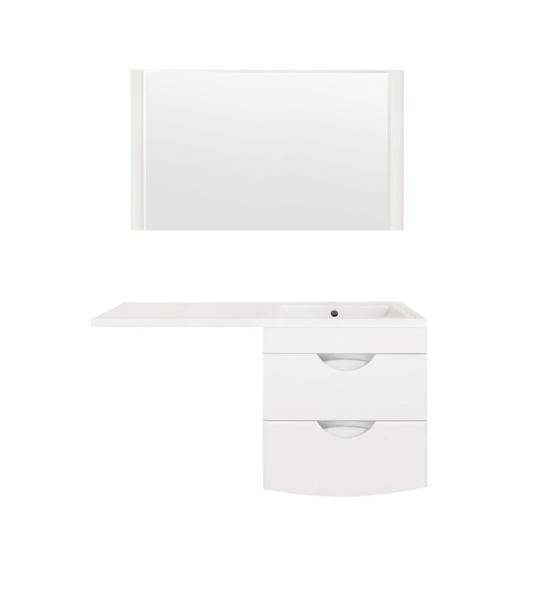 Тумба под раковину Style Line Elfante Жасмин 2 60 (2 ящ.), белая, PLUS, подвесная