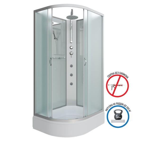 Душевая кабина Niagara NG-33294-14RBKTG 1200х900х2100-2400 средний поддон  26см стекло матовое