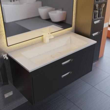 Тумба под раковину для ванной Uperwood Modul 100 см, подвесная, матовая, черная