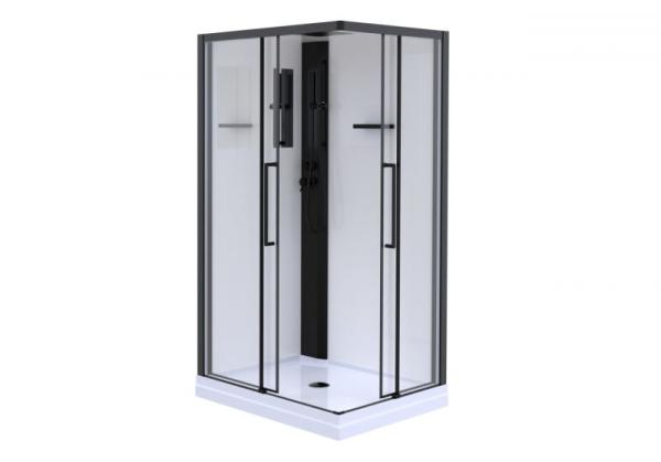 Душевая кабина Esbano 100x80 профиль Черный стекло прозрачное ESKM108CKRR