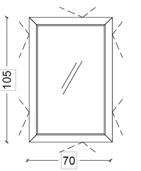 Зеркало Boheme Vallessi Dolce прямоугольное 70x105 567-G, золото с подсветкой
