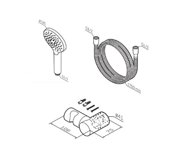 Душевой комплект AM.PM Like F0118000 хром