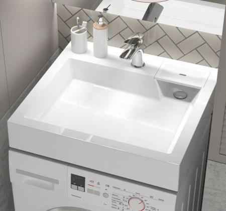 Раковина над стиральной машиной Uperwood Vission, 60*55 см, белая глянцевая