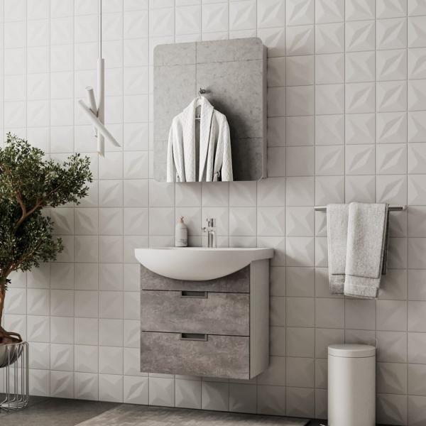 Тумба для ванной Volna Vario Z.70.2Y Цемент подвесная (Балтика) раковина отдельно