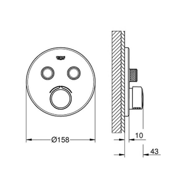 Смеситель Grohe Grohtherm Smart Control 29145000 для 2х потребителей (внешняя монт. часть)