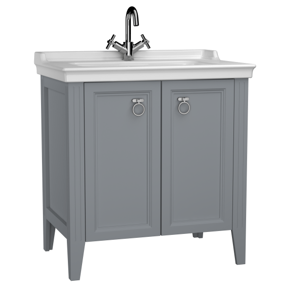 Тумба с раковиной  VitrA Valarte  62154 80 см матовая серая МДФ