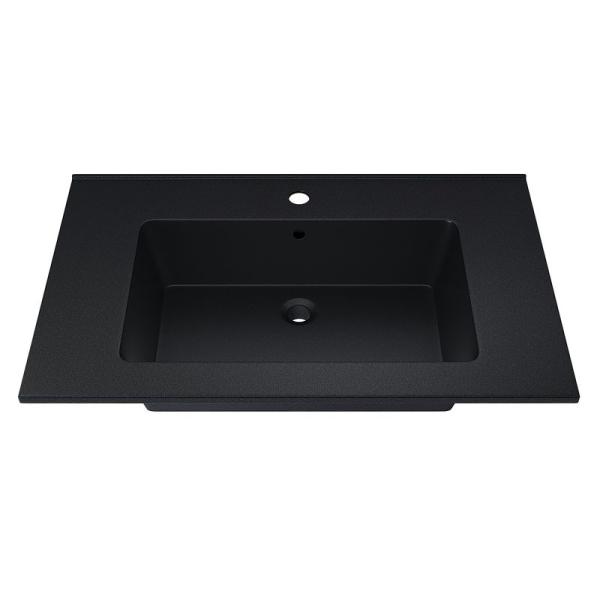 Раковина кварцевая Uperwood Parma Quartz, 75 см, черная матовая, космос