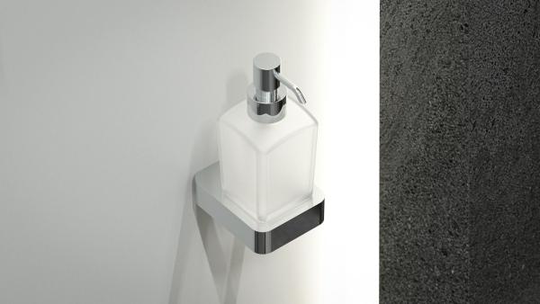 Держатель с дозатором жидкого мыла матовое стекло;  ARTWELLE Regen 8333 хром