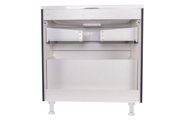 Тумба под раковину Style line El Fante напольная Бергамо мини 80 (2 ящ.) Люкс антискрейтч черный, PLUS