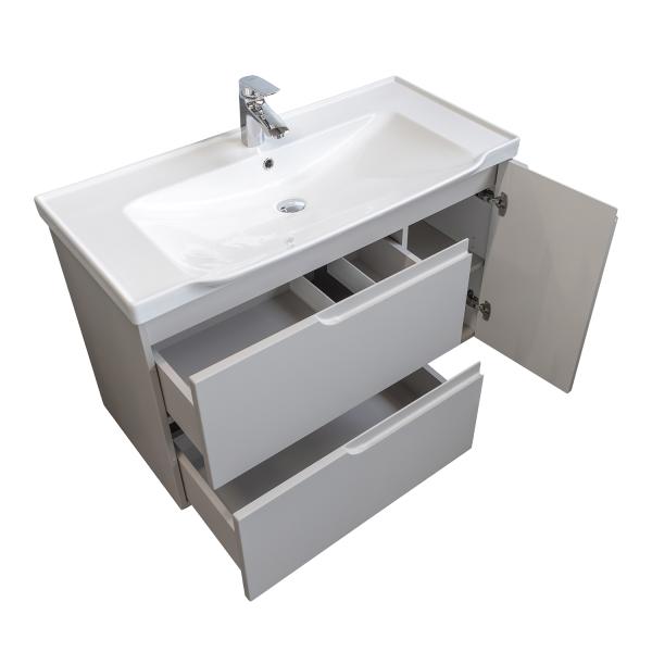 Тумба с раковиной Comforty Сидней-100 00-00022768CF серый шелк с раковиной CF188057-100
