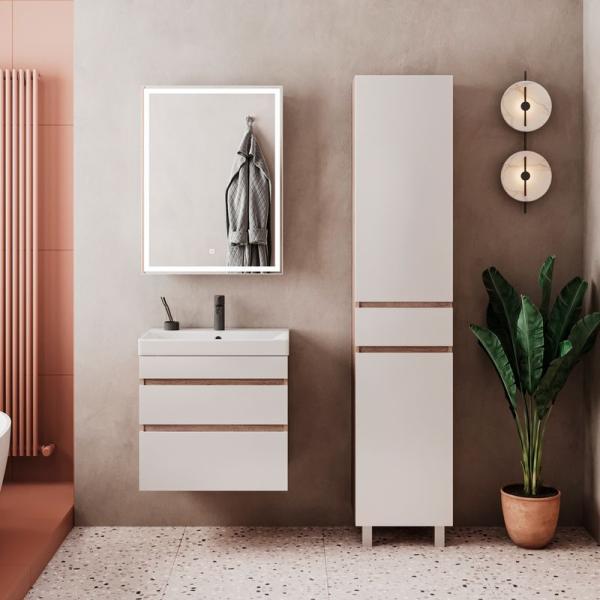 Тумба для ванной Volna Conty 60.2Y Белый/дуб сонома подвесная (9696) раковина отдельно