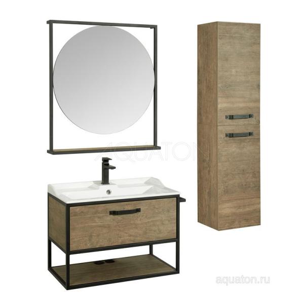 Тумба под раковину AQUATON Лофт Фабрик 80 дуб кантри 1A242401LTDY0