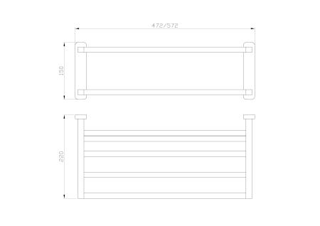 Полотенцедержатель с полкой WONZON & WOGHAND GRAFFITY, Темный графит (WW-9381)