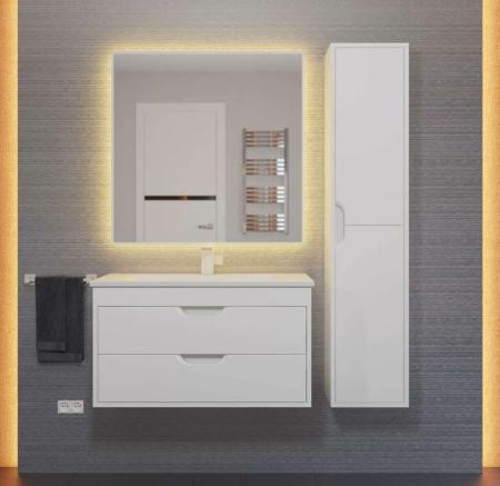 Тумба под раковину для ванной Uperwood Modul 80 см, подвесная, глянцевая, белая