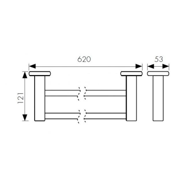 Держатель полотенца(прямой) 2-х уровневая KAISER (KH-4708) бронза