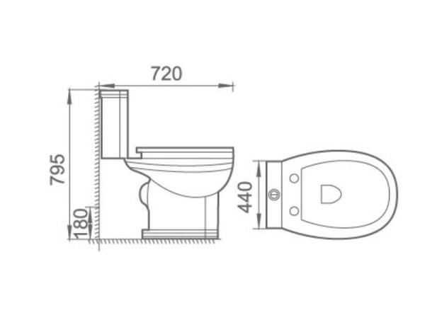 Унитаз напольный с бачком Boheme Vogue белый 941 (без сиденья)