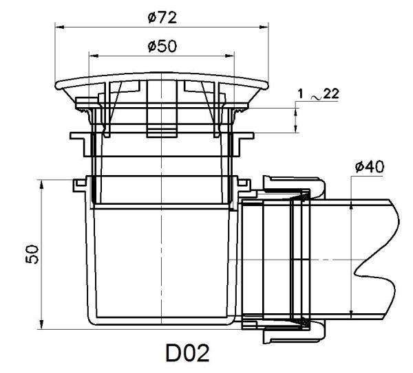 Сифон для душевых поддонов RGW Velplex QYD-02  18241102-01