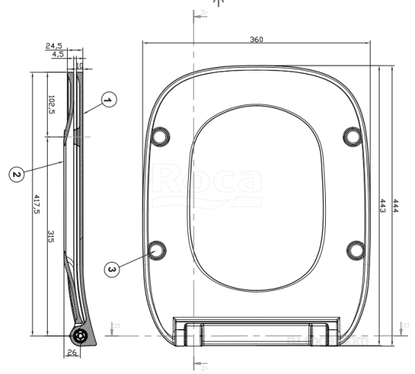 Крышка для унитаза Roca Debba Soft Close 8019D2003