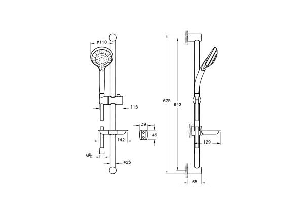 Душевой гарнитур Vitra Cozy A45682EXP душ 5-режимный