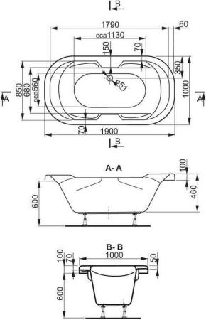 Ванна Vagnerplast Gala VPBA191GAI7X-04 190x100 см акриловая