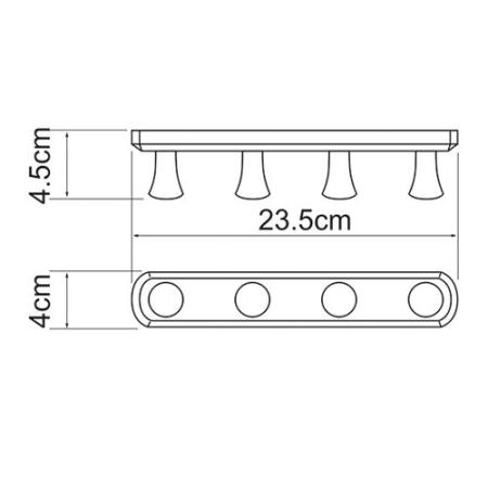 Крючок WasserKraft Exter K-1094 4 крючка 24 cm бронза