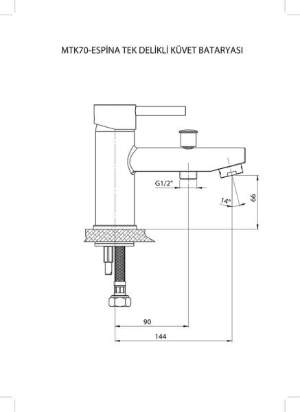 Смеситель на борт ванны GPD ESPINA MTK70 хром