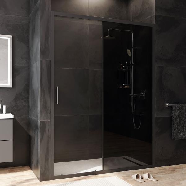 Дверь душевая в нишу AM.PM Gem W90G-140-1-195BG прозрачное, тонированное; профиль черный