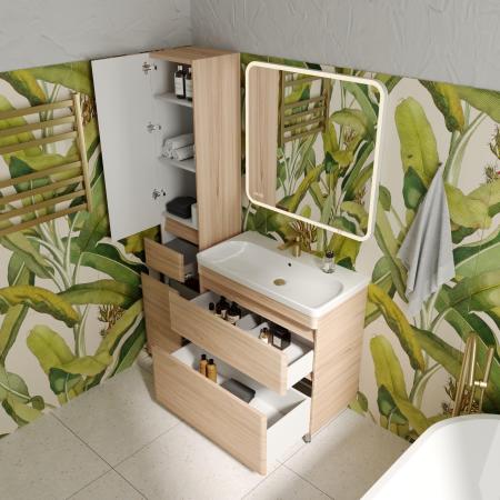 Колонна универсальная Style Line Атлантика 35 L с корзиной, Люкс ясень перламутр, PLUS