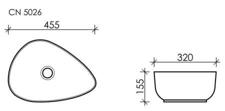 Раковина Ceramicanova ELEMENT CN5026 накладная 455 мм белая