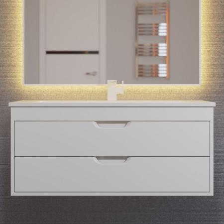 Тумба под раковину для ванной Uperwood Modul 100 см, подвесная, глянцевая, белая